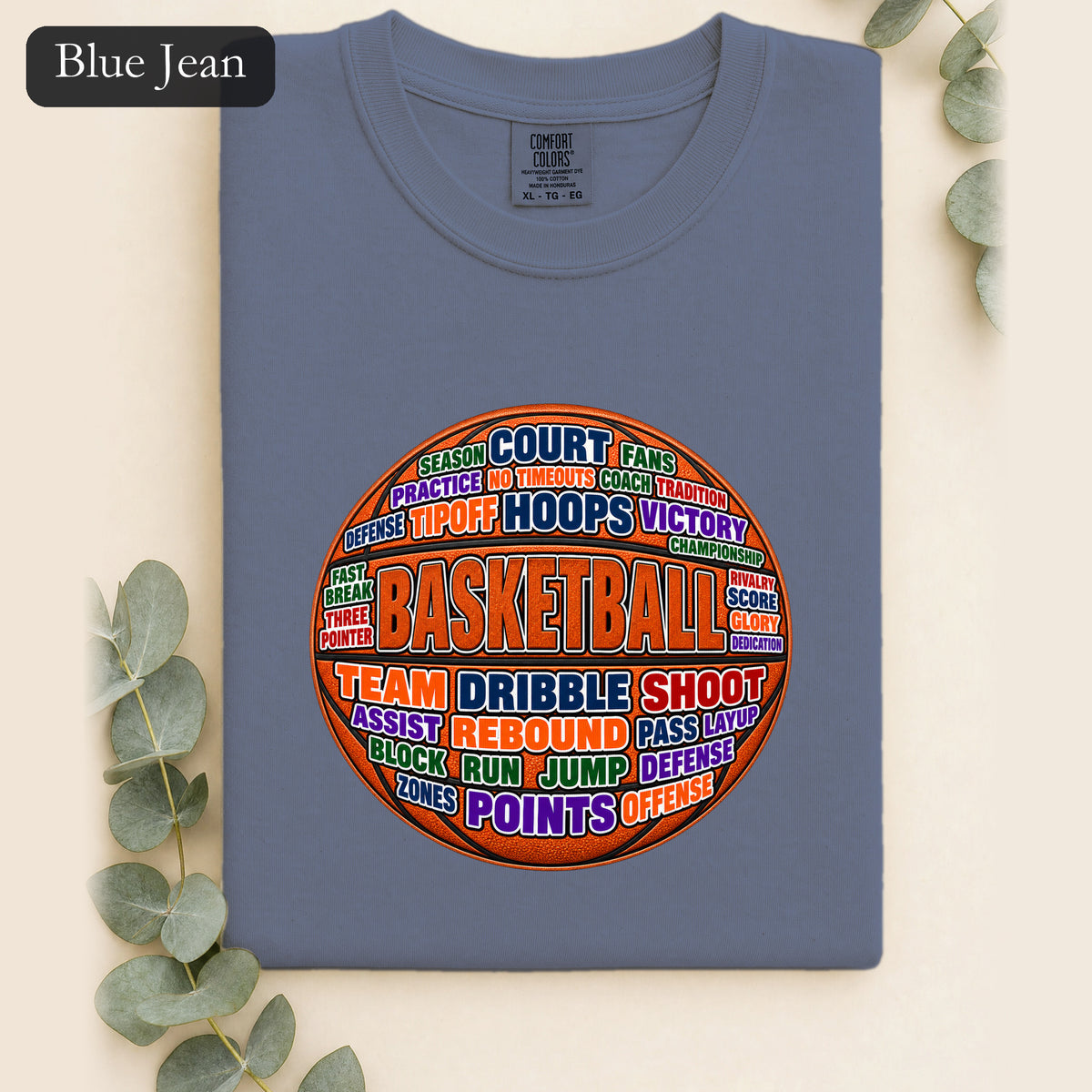Basketball Word Art Shirt | Basketball Typography Tee