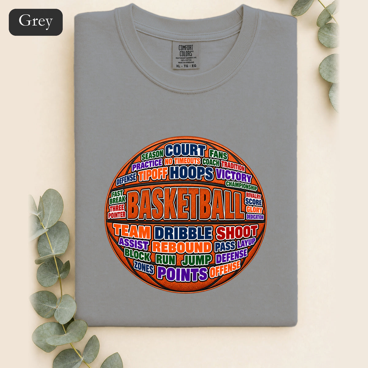 Basketball Word Art Shirt | Basketball Typography Tee