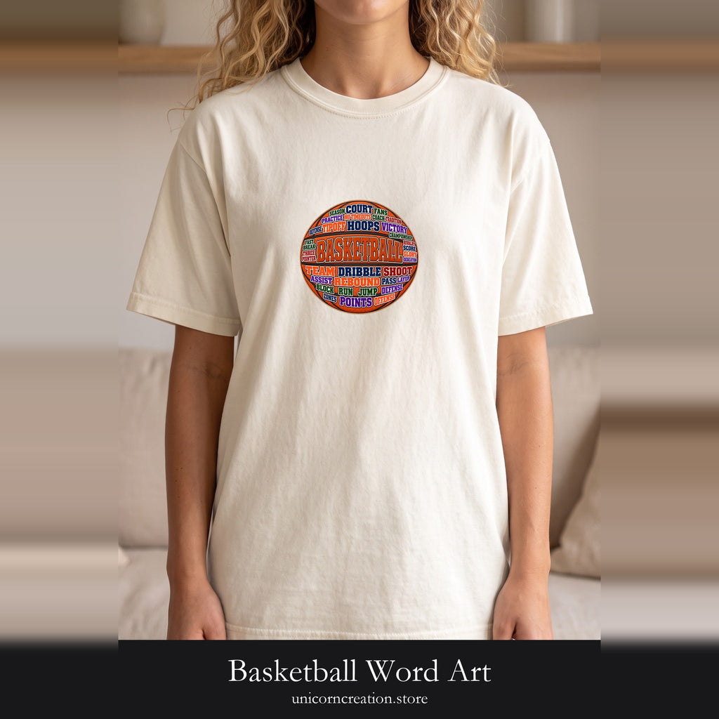 Basketball Word Art Shirt | Basketball Typography Tee