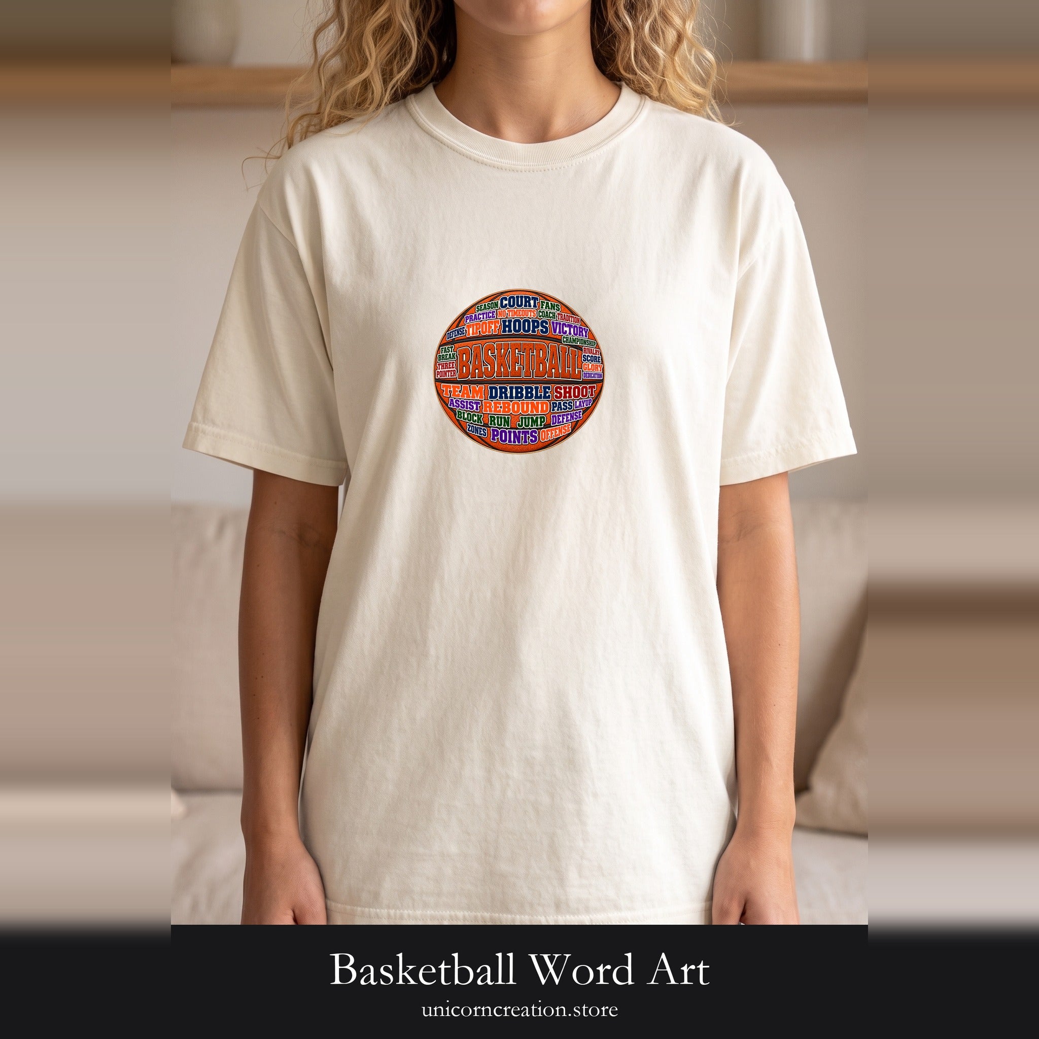 Basketball Word Art Shirt | Basketball Typography Tee