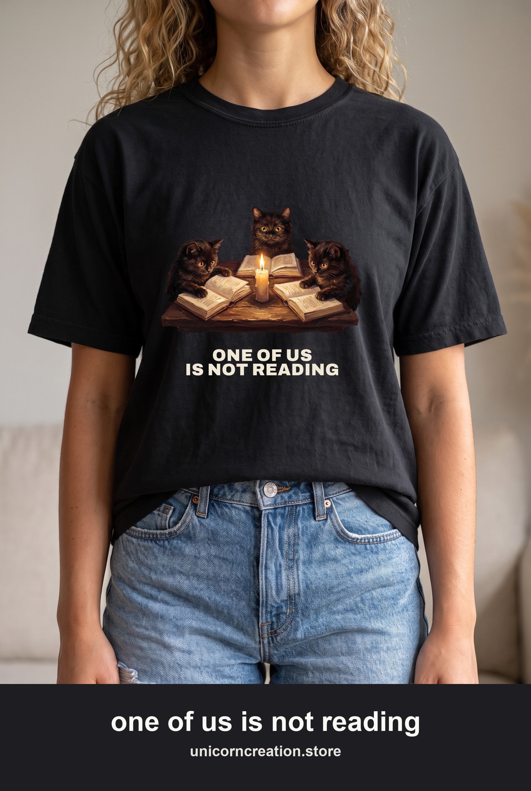 Book Club Cats Shirt, One Of Us Is Not Reading Tee, Funny Book Club Group Tee, Reader Cat Lover Gift