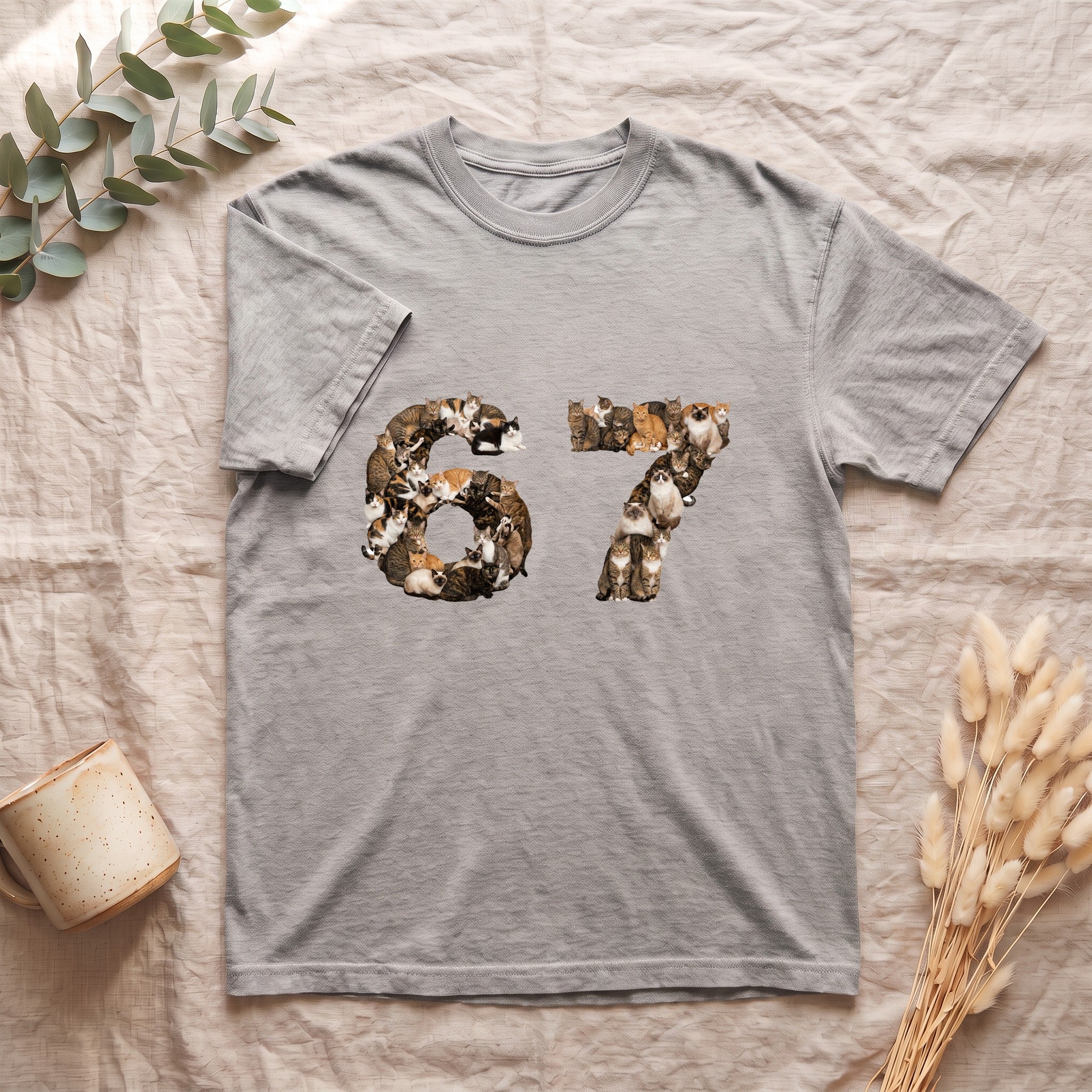 67 Cats Shirt, Funny 67 Meme Cat Tee, Trendy Cat Number Gift, Cat Lover Sweatshirt