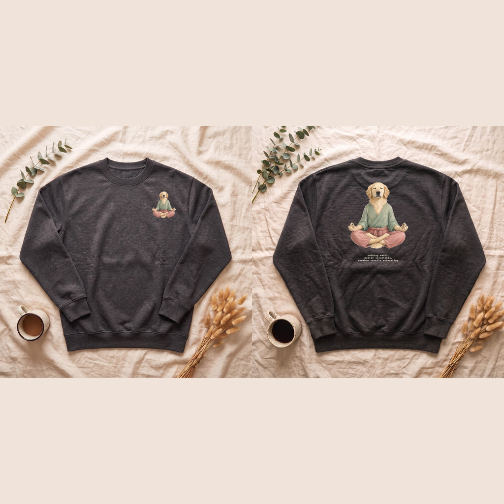 Yoga Dog Shirt, Namaste Zen Dog Tee, Funny Meditation Dog Mom Gift, Painterly Dog Lover Sweatshirt