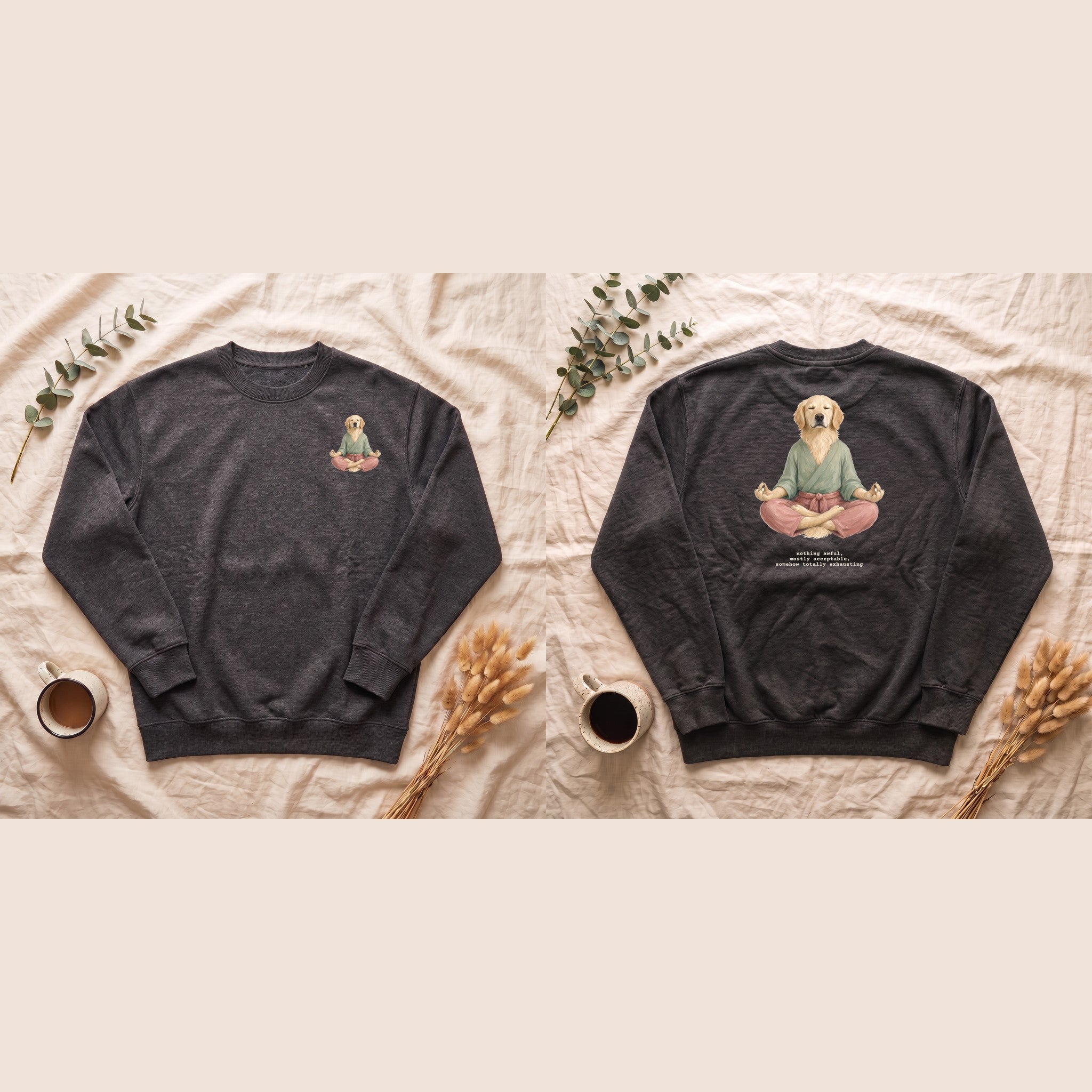 Yoga Dog Shirt, Namaste Zen Dog Tee, Funny Meditation Dog Mom Gift, Painterly Dog Lover Sweatshirt