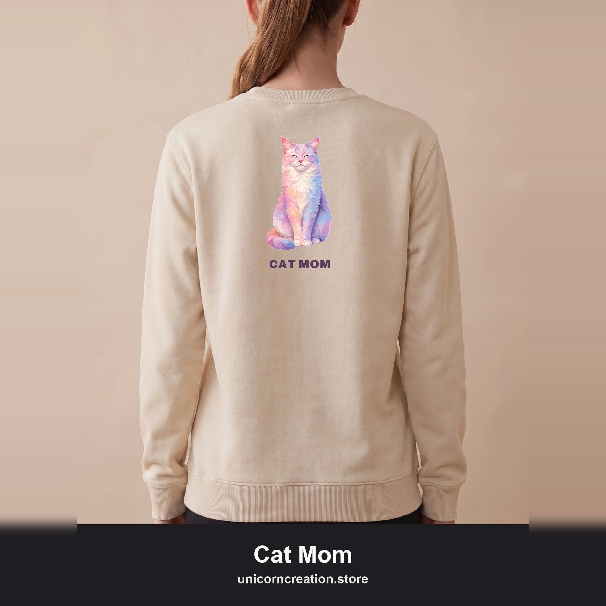 Cat Mom Shirt, Pastel Painterly Cat Tee, Cute Cat Lover Gift, Cat Owner Sweatshirt for Her