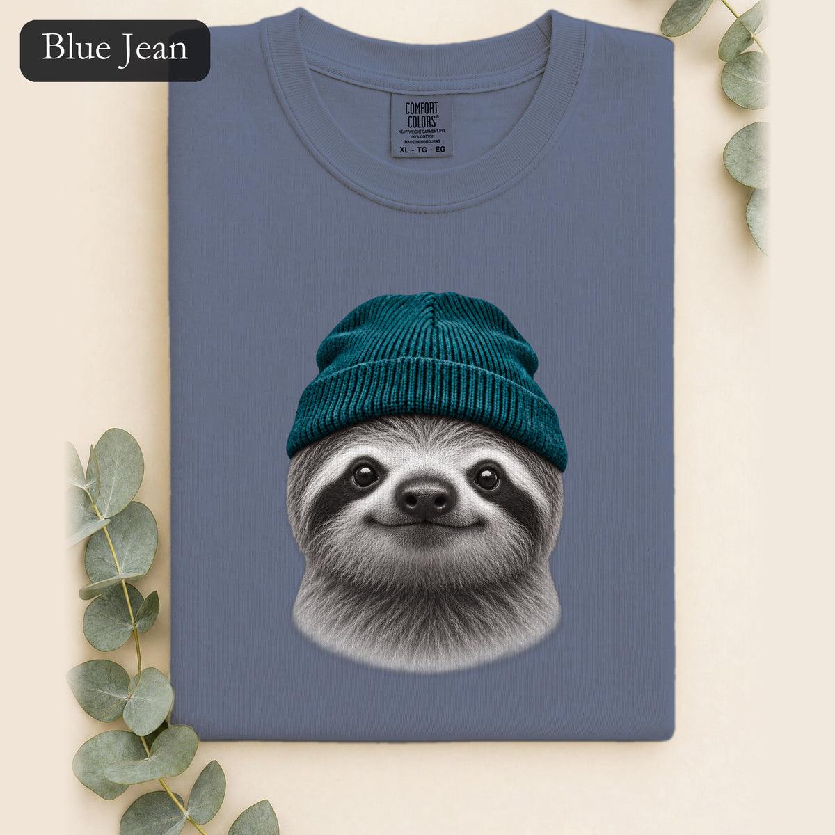 Sloth Wearing Knit Beanie | Cozy Winter Animal Tee