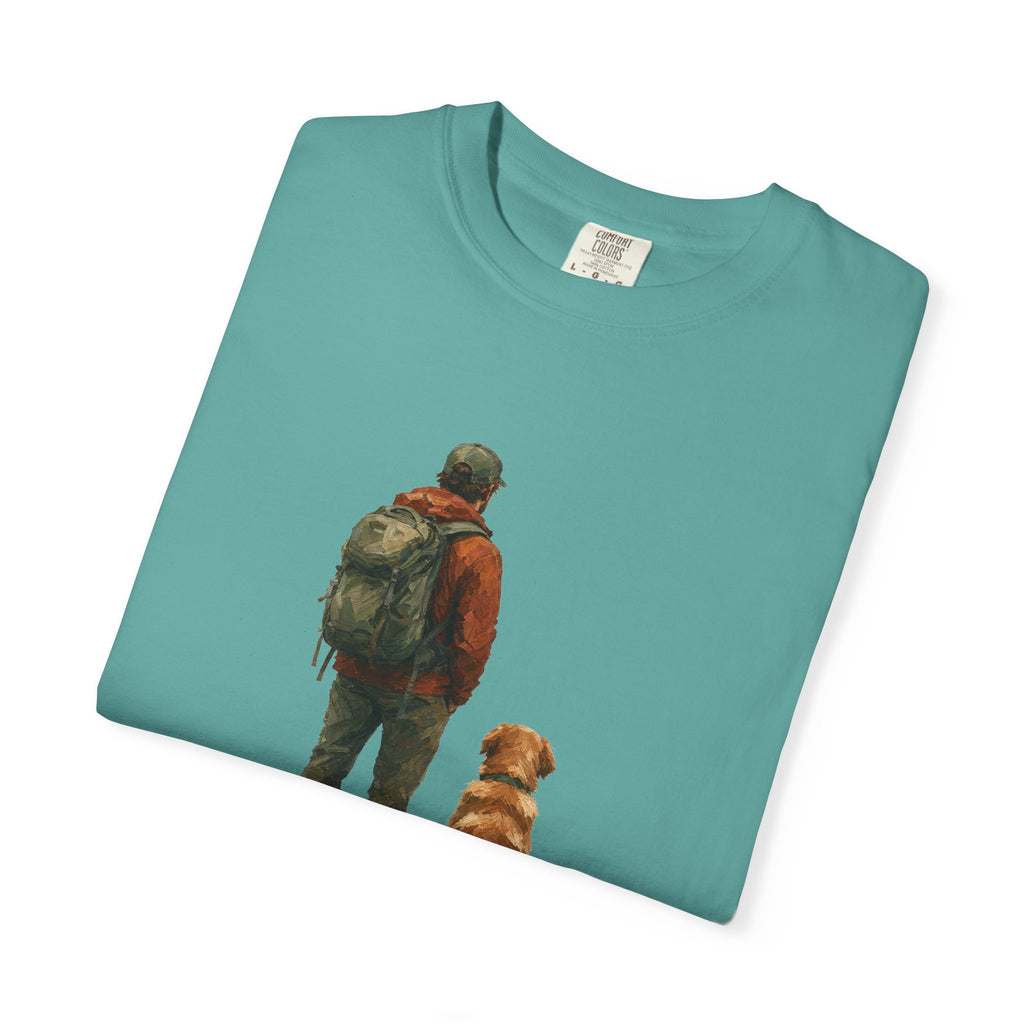 Adventure Buddies Shirt, Dog and Human Hiking Tee, Matching Dog Owner Gift, Painterly Outdoor Sweatshirt