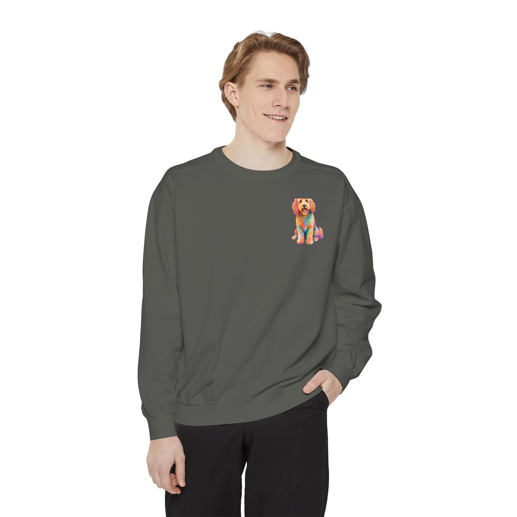 Goldendoodle Shirt, My Emotional Support Human Is Offline Tee, Funny Doodle Dog Mom Gift, Painterly Dog Lover Sweatshirt