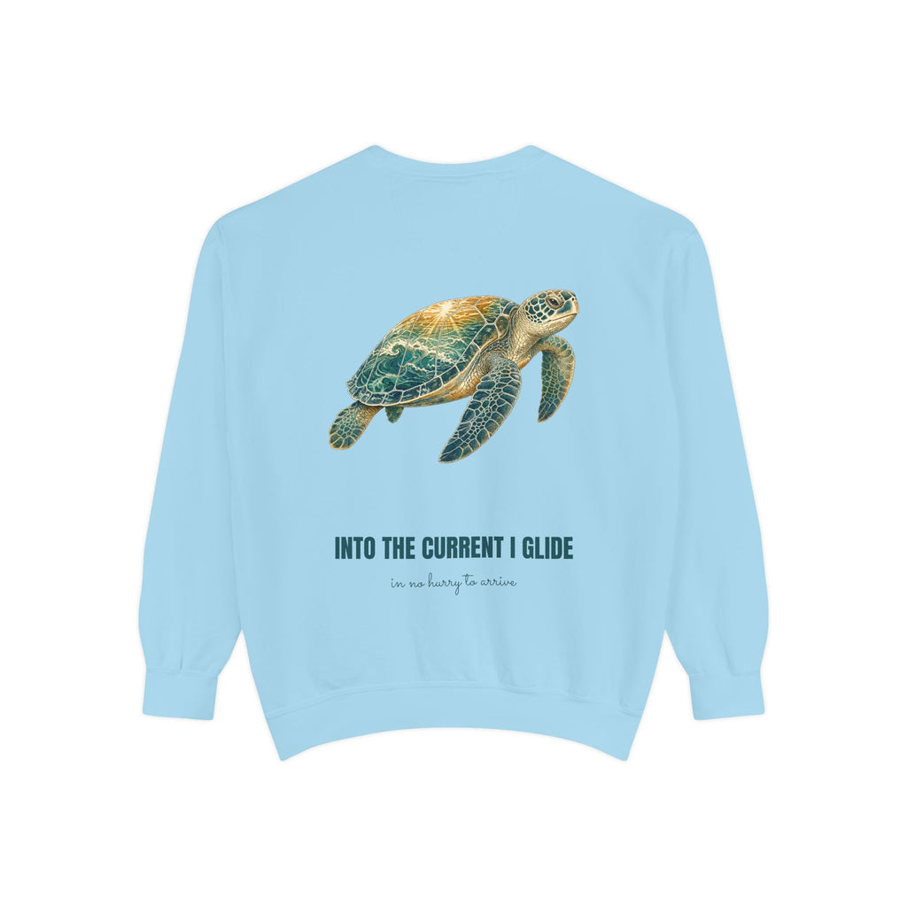 Into the Current I Glide Shirt, Sea Turtle Double Exposure Tee, Ocean Lover Marine Life Gift, Beach Nautical Sweatshirt