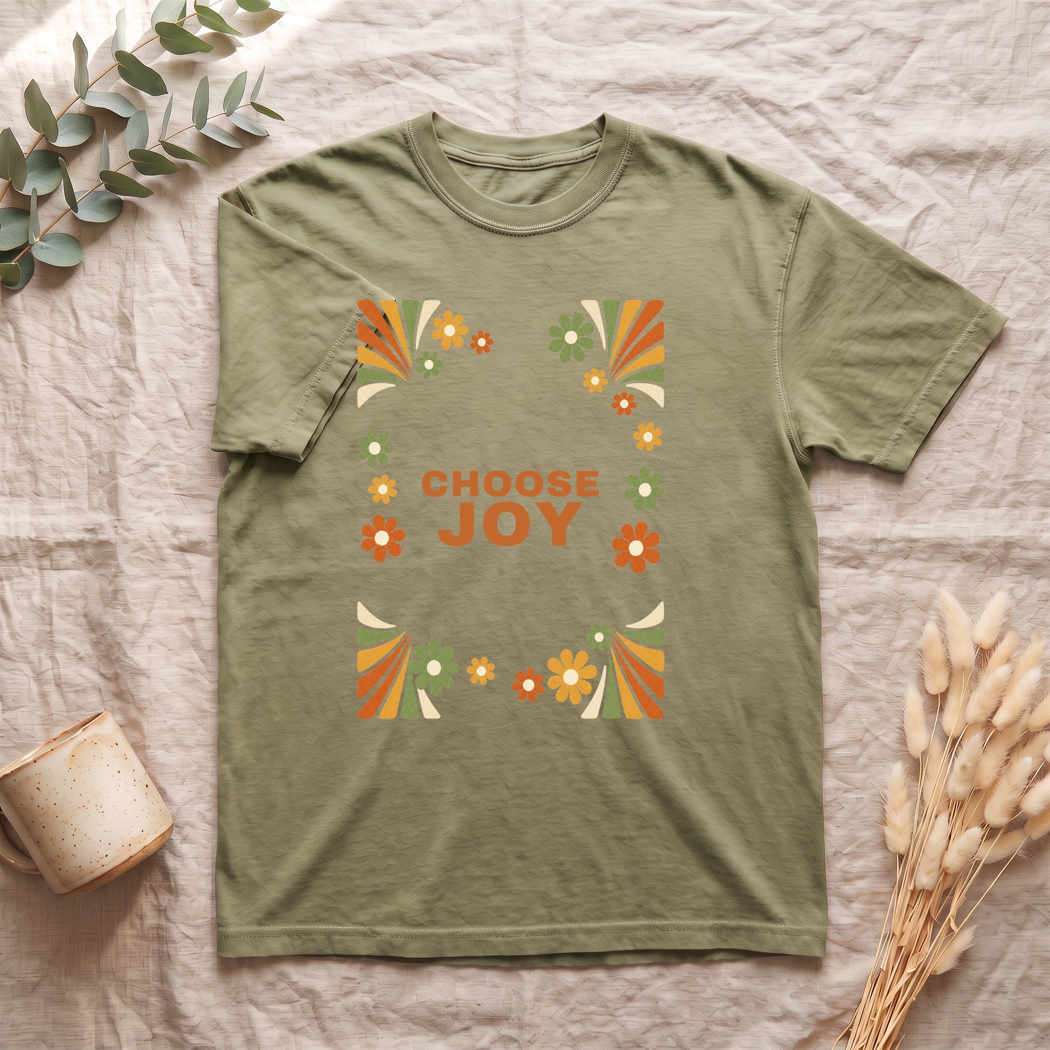 Choose Joy Shirt, Retro Groovy Tee, 70s Aesthetic Gift, Positive Affirmation Sweatshirt
