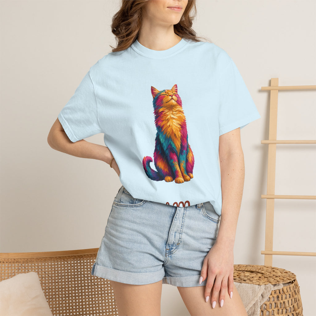 Cat Mom Shirt, Vibrant Painterly Cat Tee, Bold Cat Lover Gift, Colorful Cat Owner Sweatshirt