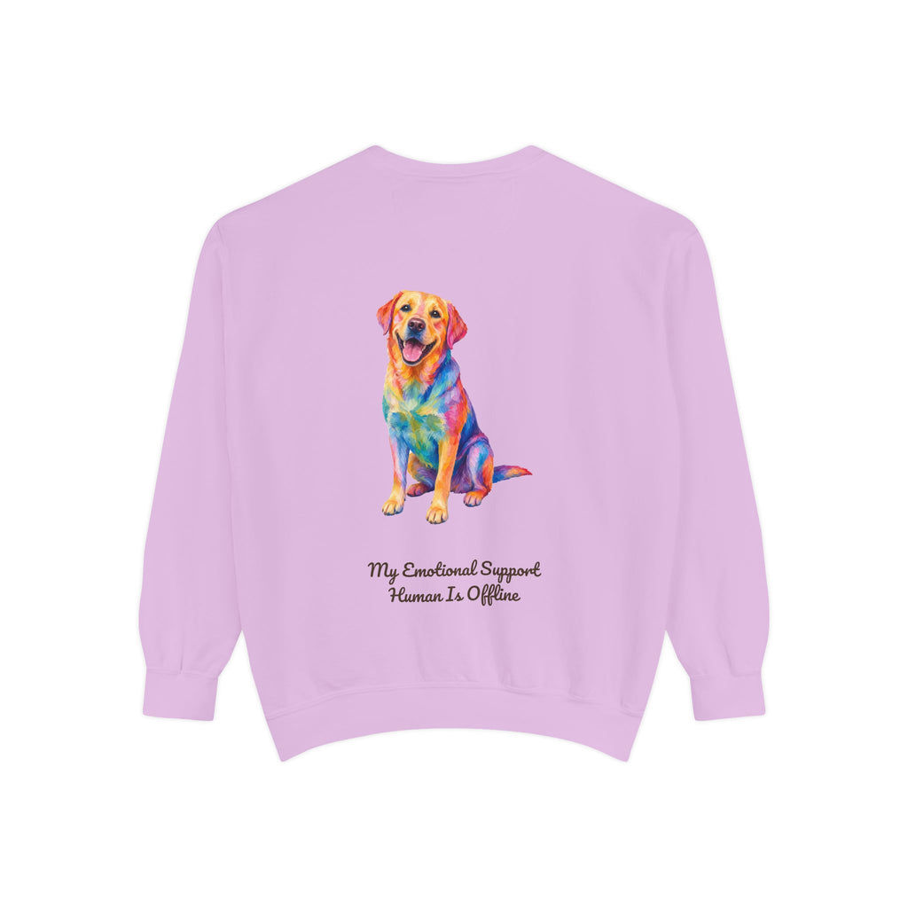 Labrador Shirt, My Emotional Support Human Is Offline Tee, Funny Lab Dog Mom Gift, Painterly Dog Lover Sweatshirt
