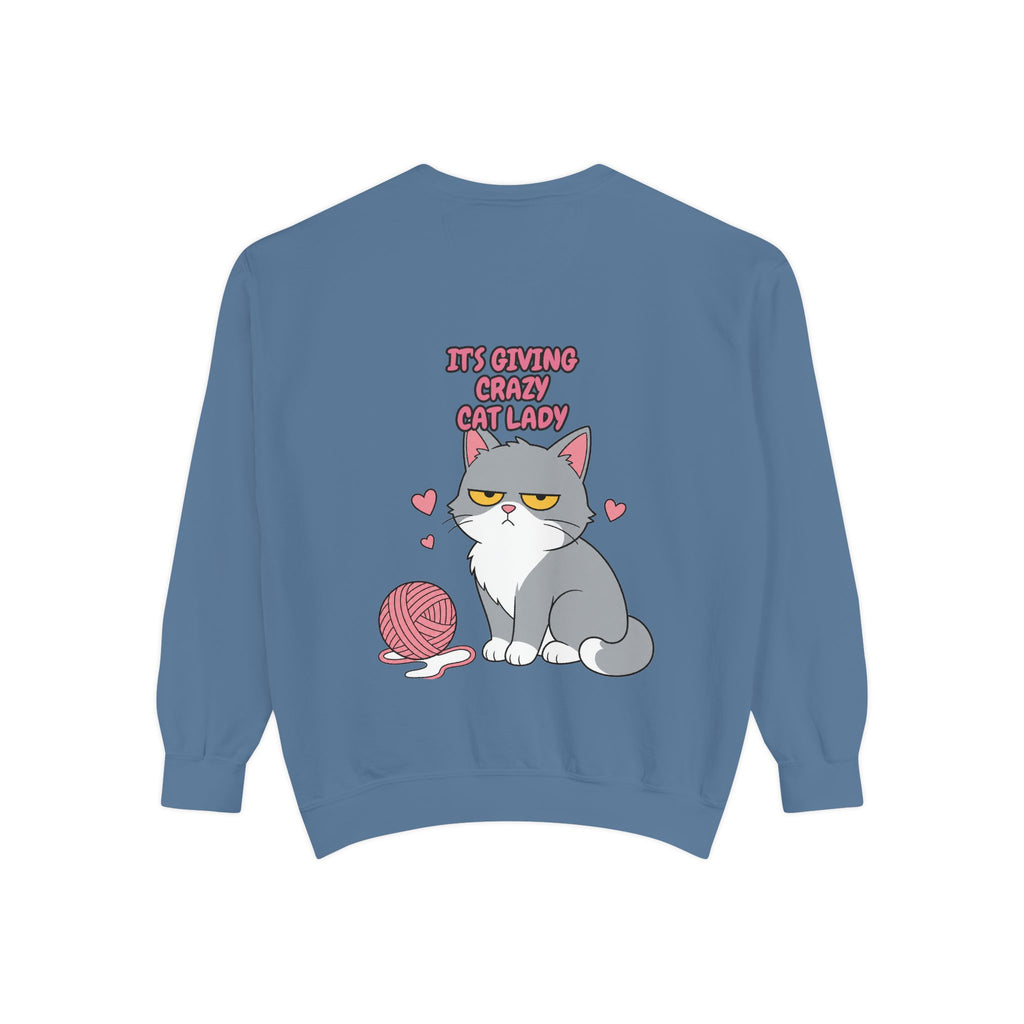 It's Giving Crazy Cat Lady Shirt, Grey Cat Mom Tee, Cat Lover Gift, Funny Cat Owner Sweatshirt