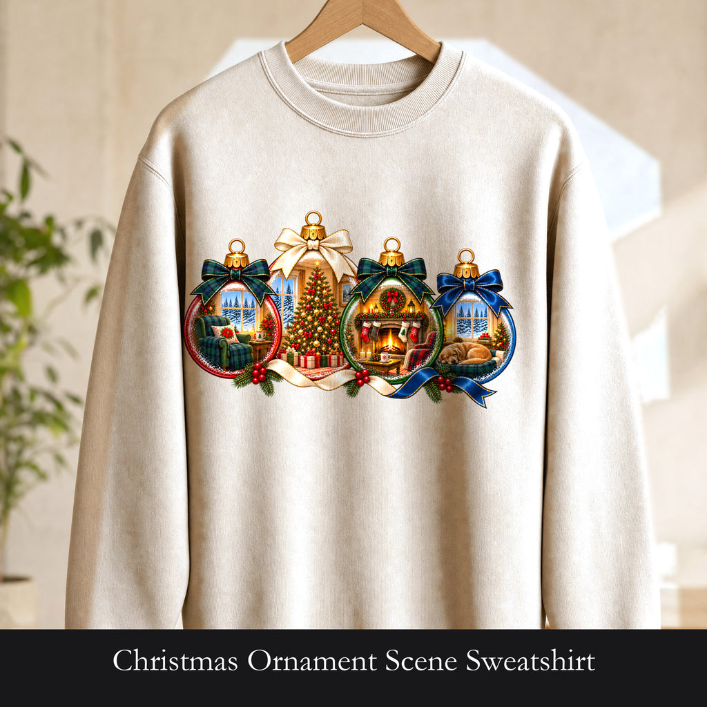 Christmas Ornament Scene Sweatshirt | Holiday Bauble Crewneck