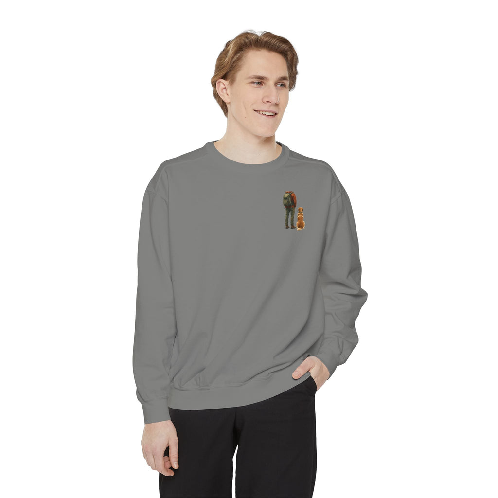 Adventure Buddies Shirt, Dog and Human Hiking Tee, Matching Dog Owner Gift, Painterly Outdoor Sweatshirt
