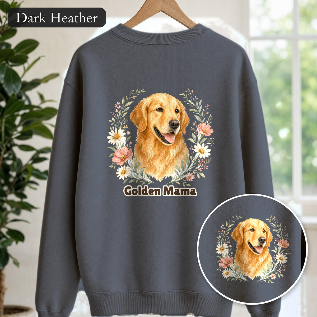 Golden Retriever Mom Shirt, Golden Mama Tee, Dog Mom Gift, Wildflower Dog Lover Sweatshirt, Cute Dog Owner Gift