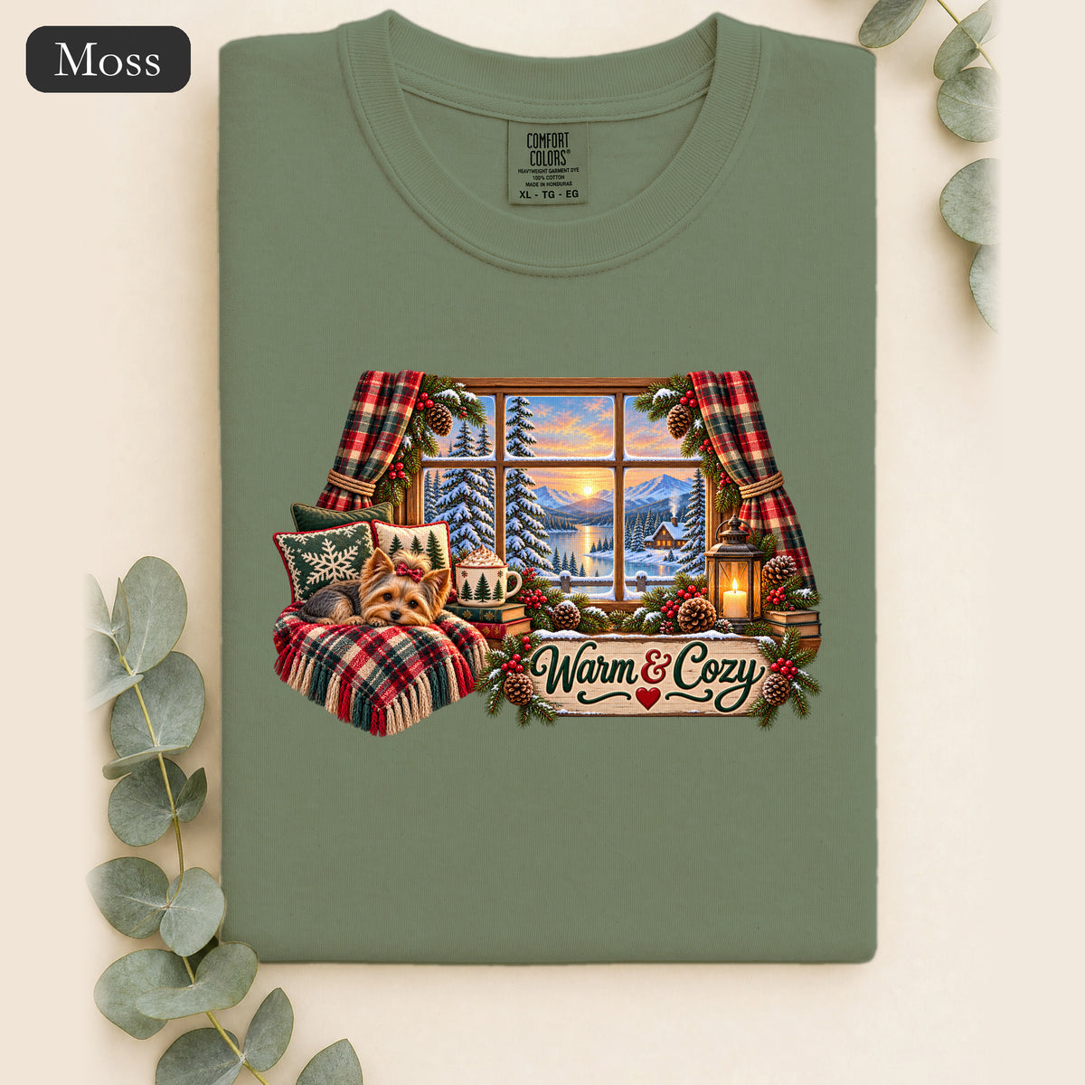 Warm & Cozy Cabin Window Shirt | Winter Lodge Plaid Decor