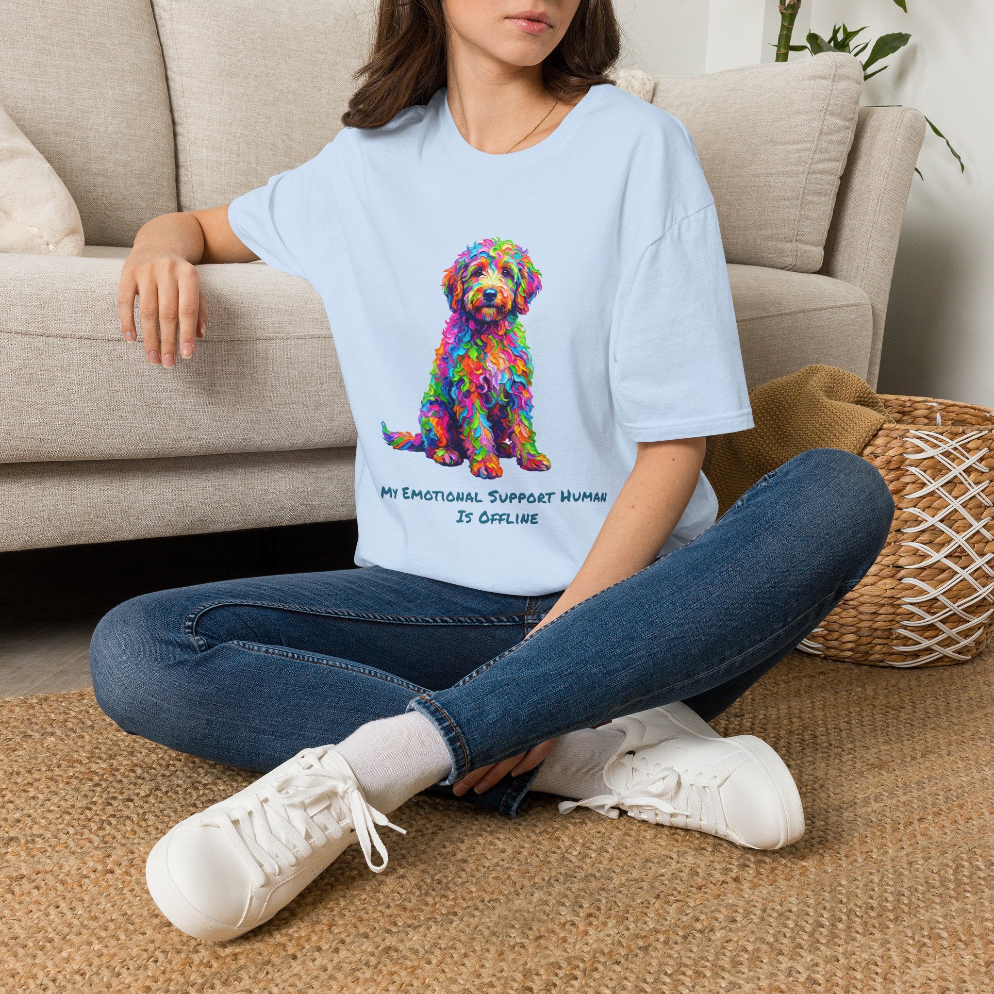 Goldendoodle T-Shirt — My Emotional Support Human Is Offline
