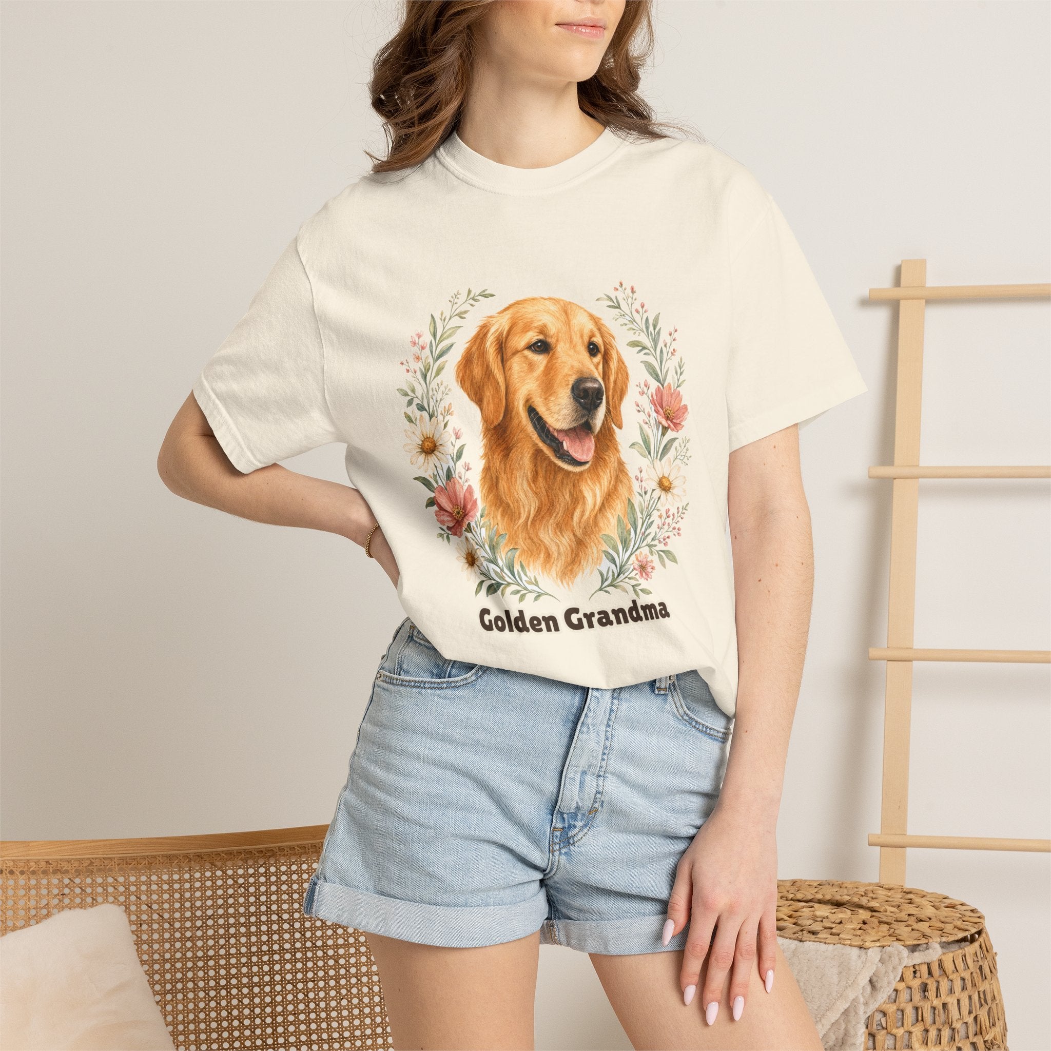 Golden Retriever Grandma Shirt, Golden Grandma Tee, Dog Grandma Gift, Wildflower Dog Lover Sweatshirt