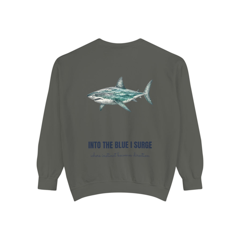 Into the Blue I Surge Shirt, Great White Shark Double Exposure Tee, Ocean Diver Sea Life Gift, Nautical Sweatshirt