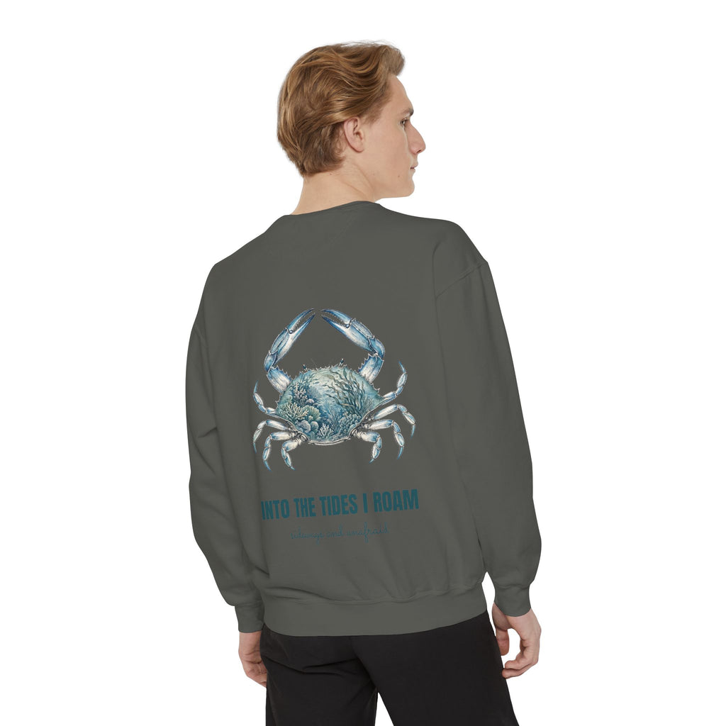 Into the Tides I Roam Shirt, Blue Crab Double Exposure Tee, Ocean Beach Coastal Lover Gift, Nautical Sea Life Sweatshirt