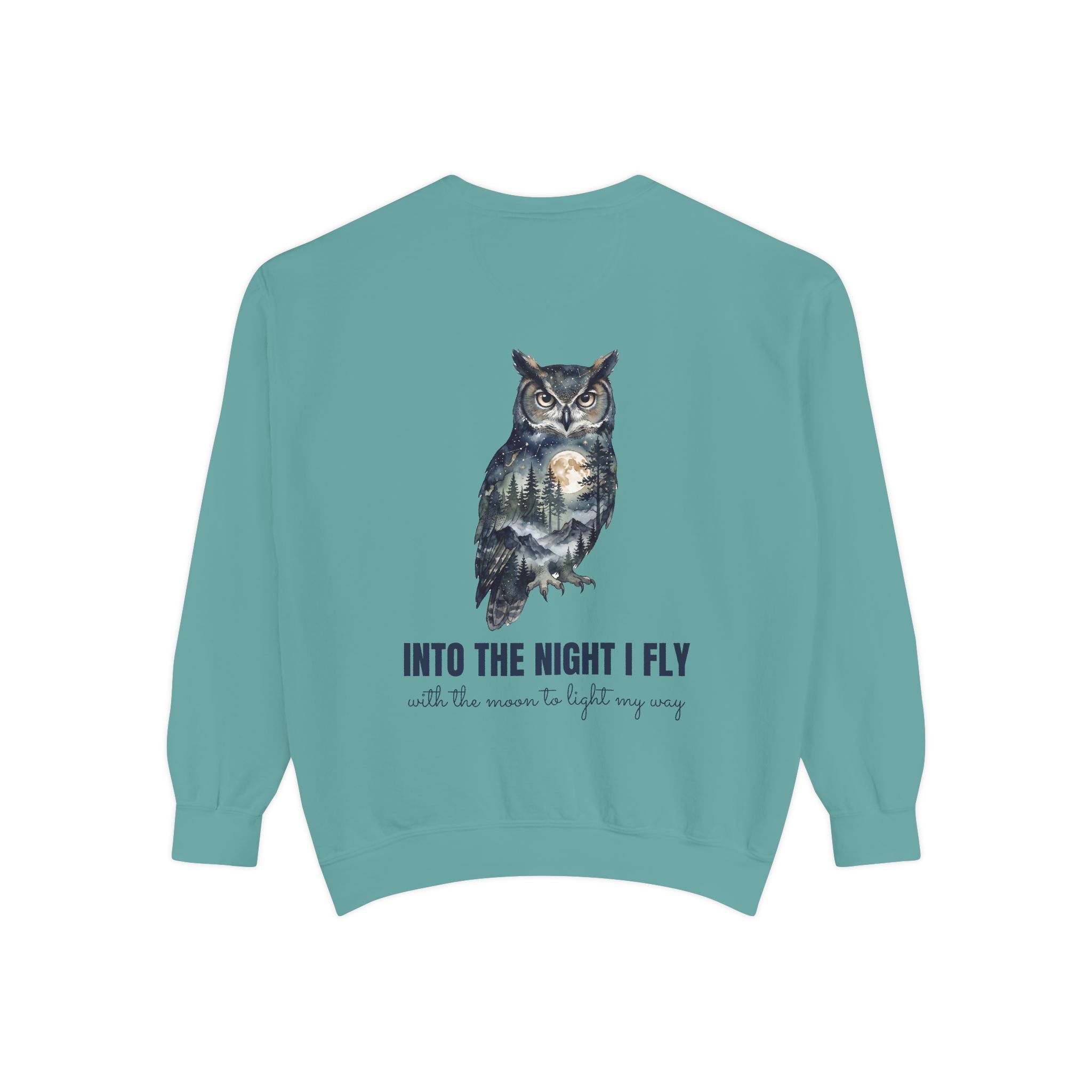 Into the Night I Fly Shirt, Owl Double Exposure Tee, Starlit Forest Nature Lover Gift, Woodland Wildlife Sweatshirt