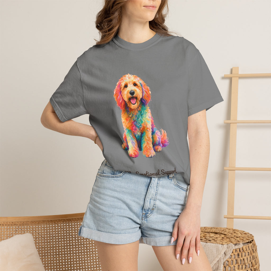 Goldendoodle Shirt, My Emotional Support Human Is Offline Tee, Funny Doodle Dog Mom Gift, Painterly Dog Lover Sweatshirt