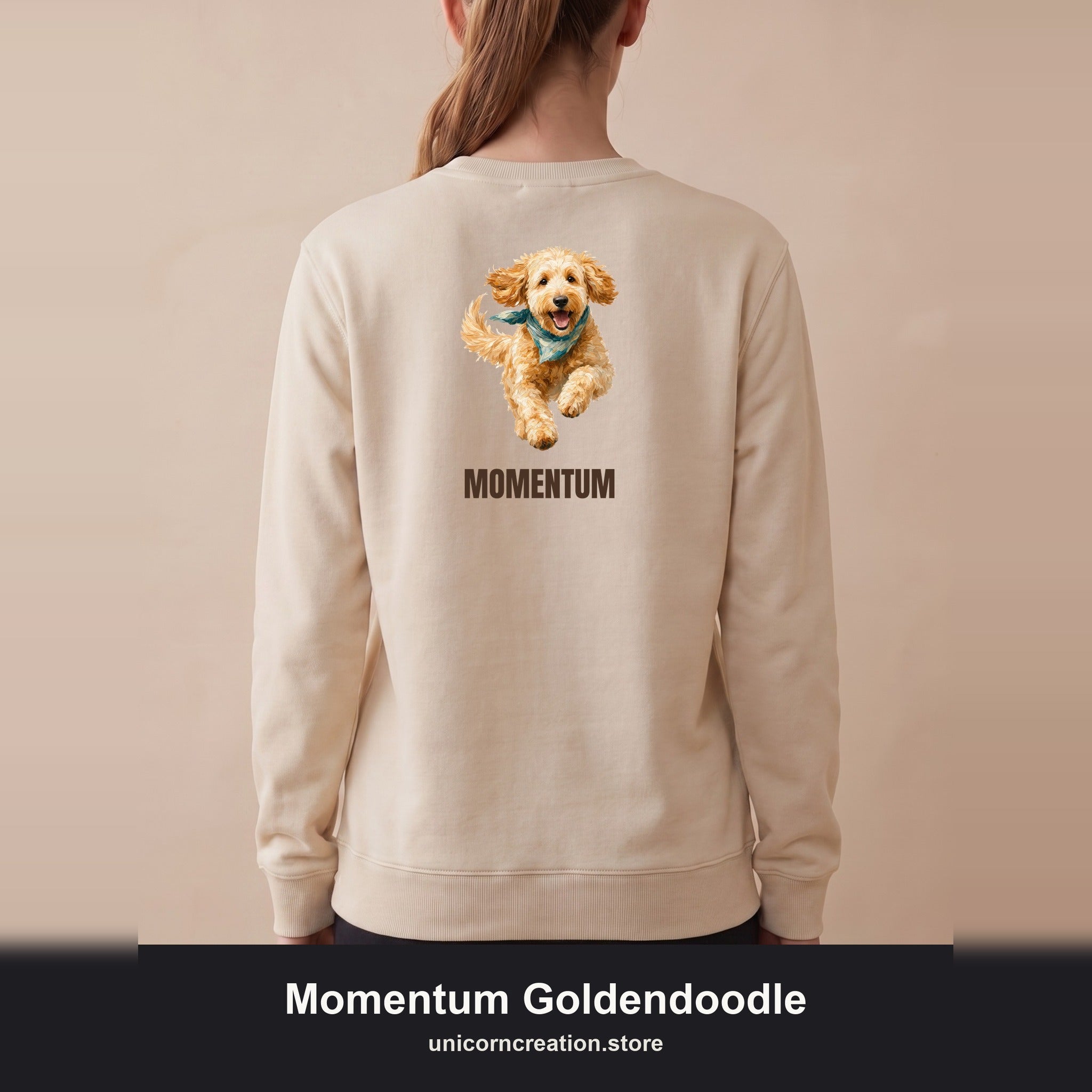 Momentum Goldendoodle Shirt, Running Doodle Dog Tee, Funny Doodle Dog Mom Gift, Painterly Dog Lover Sweatshirt