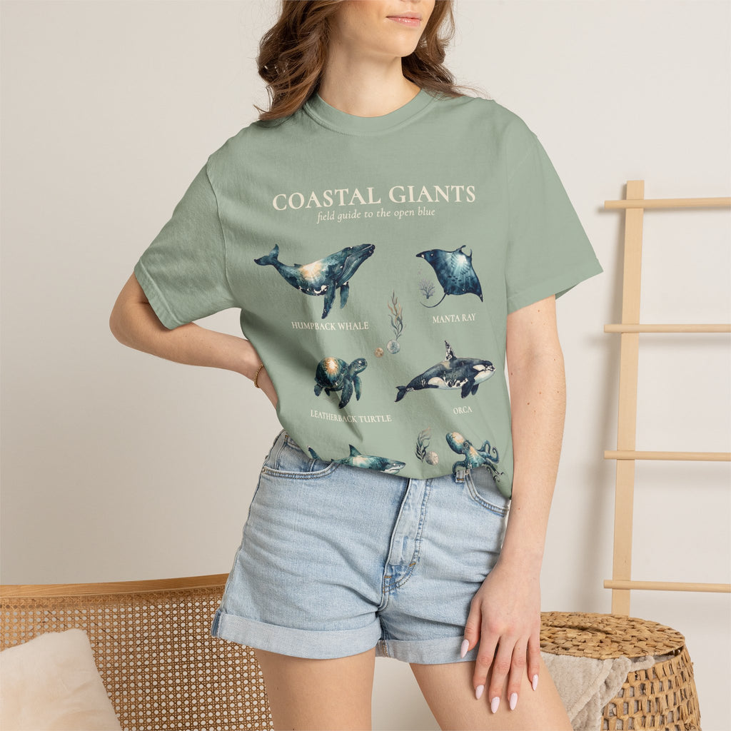 Vintage Ocean Creatures Sweatshirt, Marine Life Field Guide Crewneck, Whale Octopus Sea Turtle Ocean Lover Gift