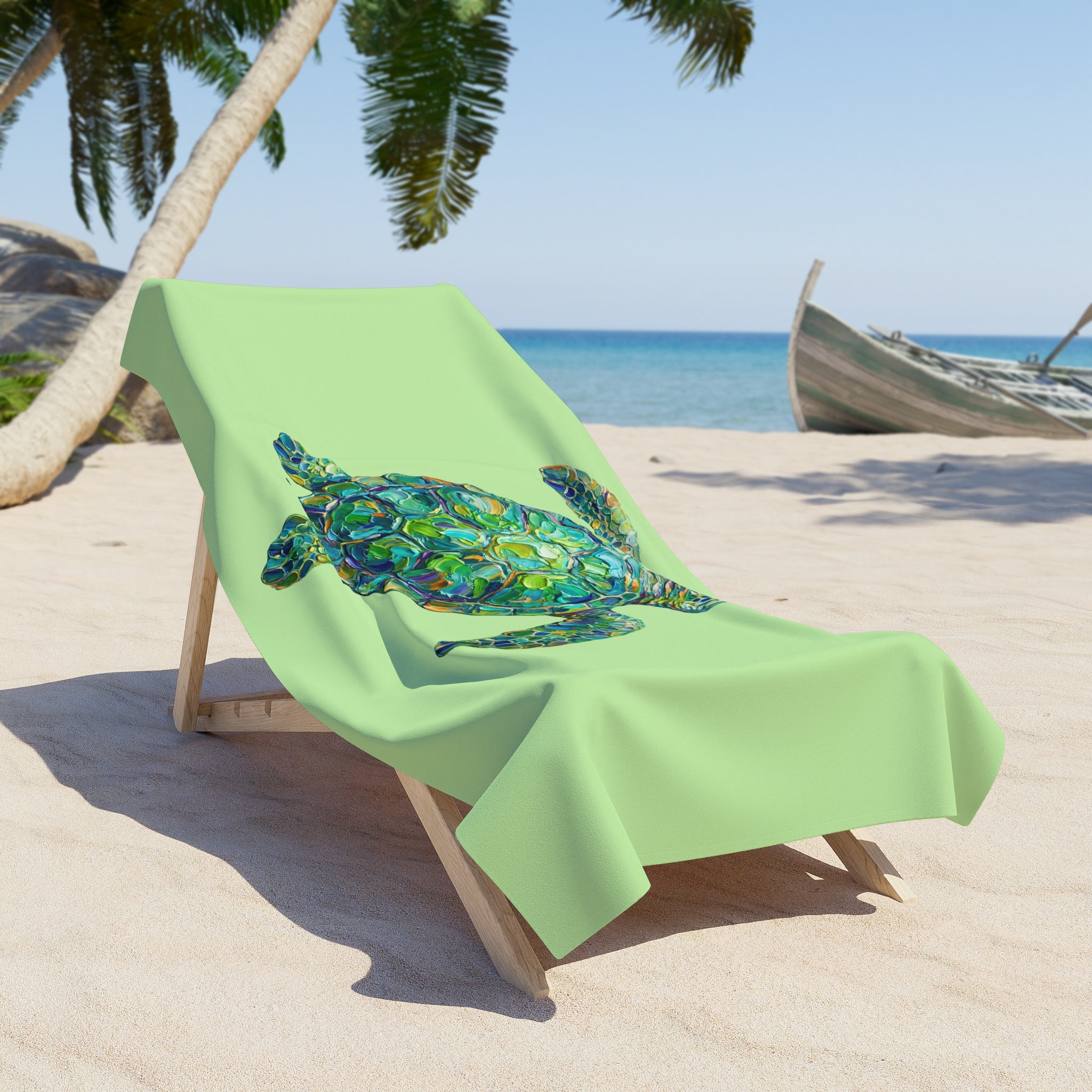 Sea Turtle Beach Towel — Colorful Ocean Art Towel