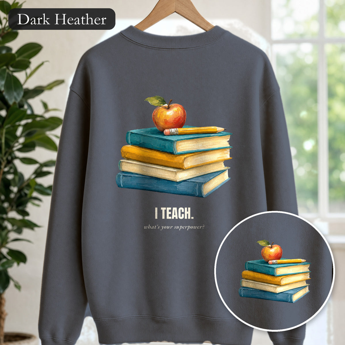 Teacher Shirt, I Teach What's Your Superpower Tee, Teacher Appreciation Gift, Painterly Back to School Sweatshirt