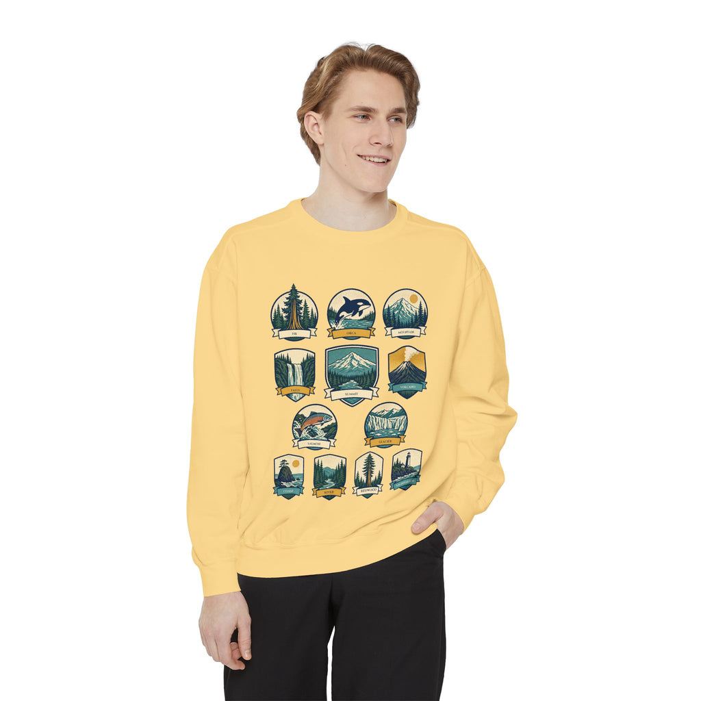 Pacific Northwest Shirt, PNW National Parks Badge Tee, Hiking Camping Gift, Retro Outdoor Adventure Sweatshirt