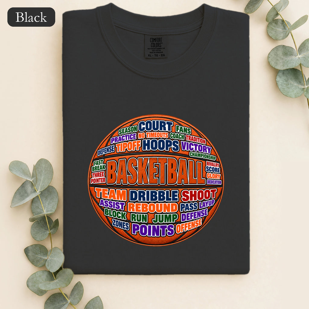 Basketball Word Art Shirt | Basketball Typography Tee