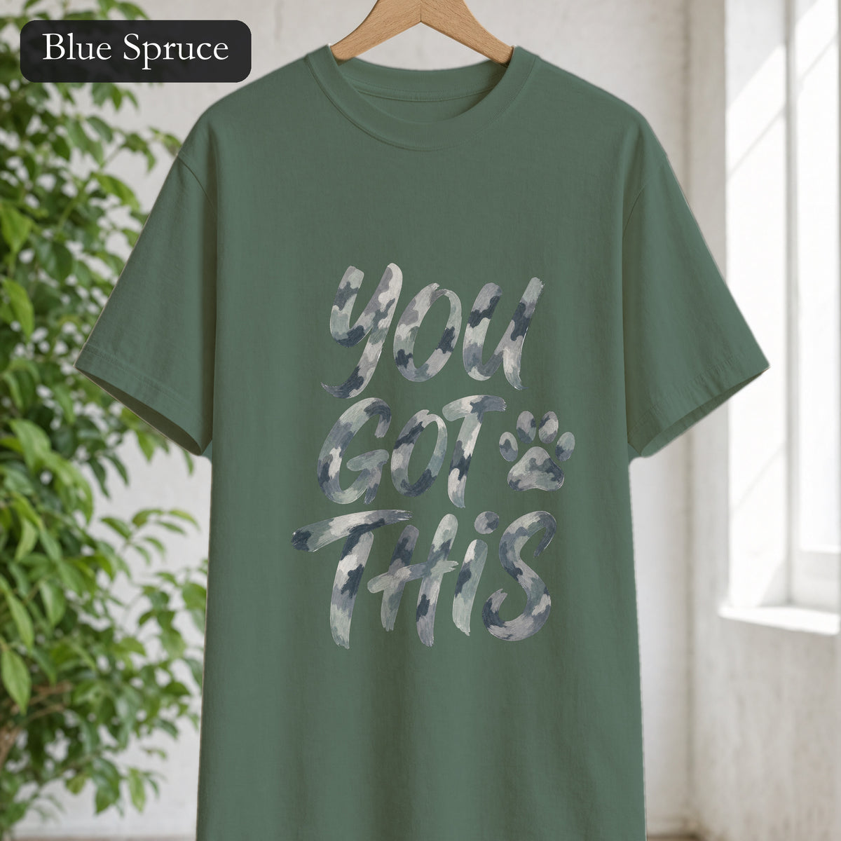 You Got This Shirt, Camo Motivational Tee, Encouragement Mental Health Gift, Positive Vibes Paw Print Sweatshirt