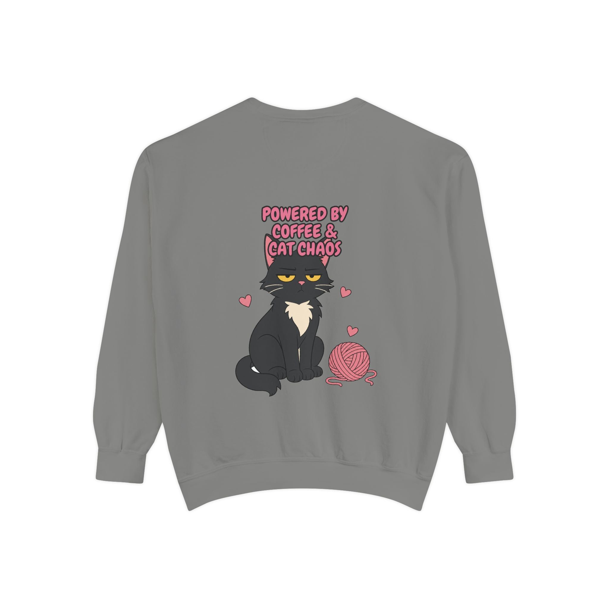 Powered By Coffee and Cat Chaos Shirt, Funny Cat Mom Coffee Tee, Cat Lover Gift, Cat Owner Sweatshirt