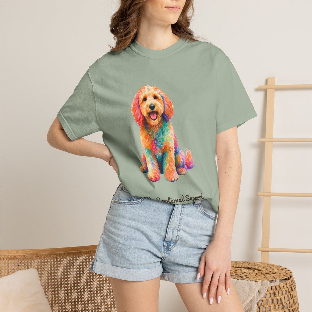 Goldendoodle Shirt, My Emotional Support Human Is Offline Tee, Funny Doodle Dog Mom Gift, Painterly Dog Lover Sweatshirt