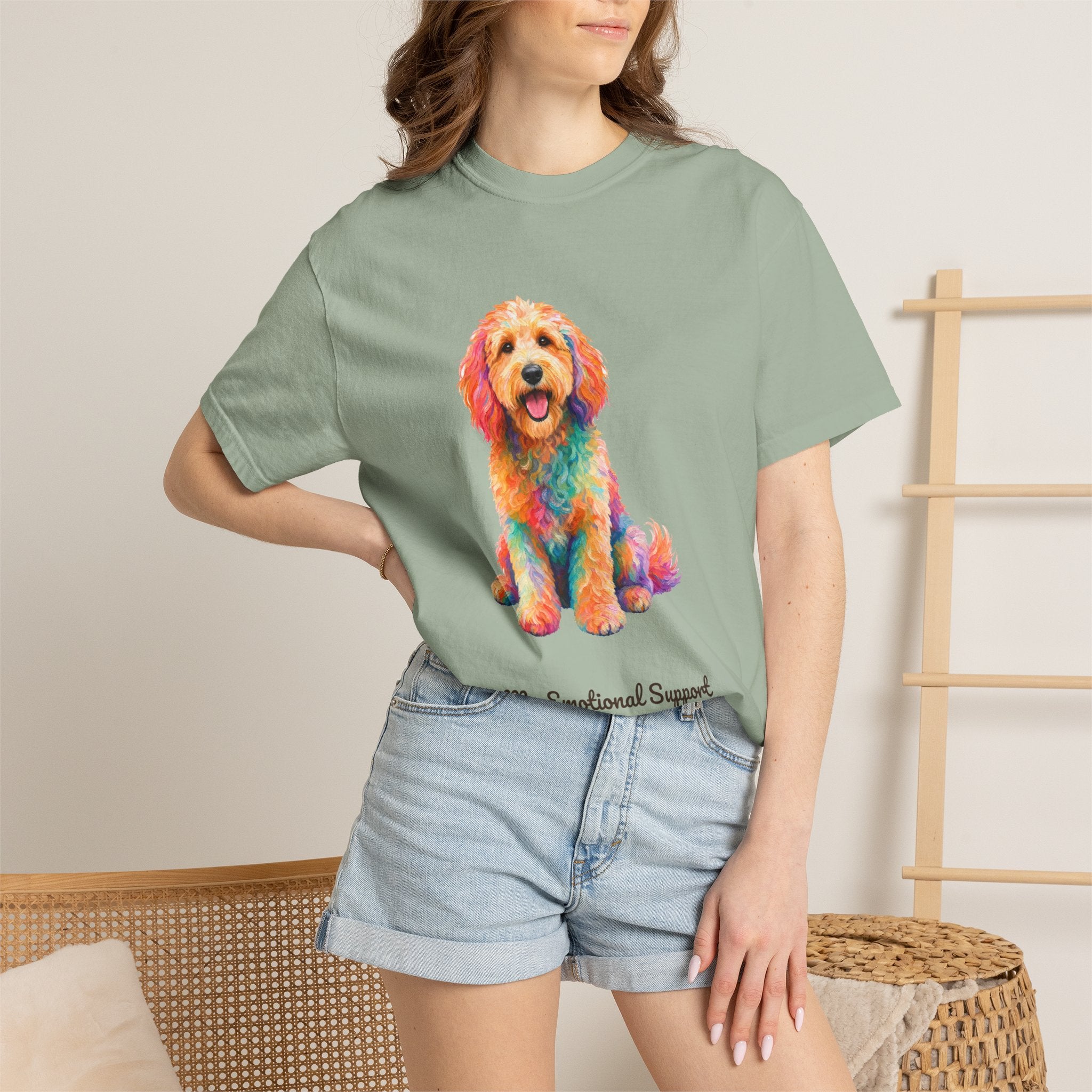 Goldendoodle Shirt, My Emotional Support Human Is Offline Tee, Funny Doodle Dog Mom Gift, Painterly Dog Lover Sweatshirt