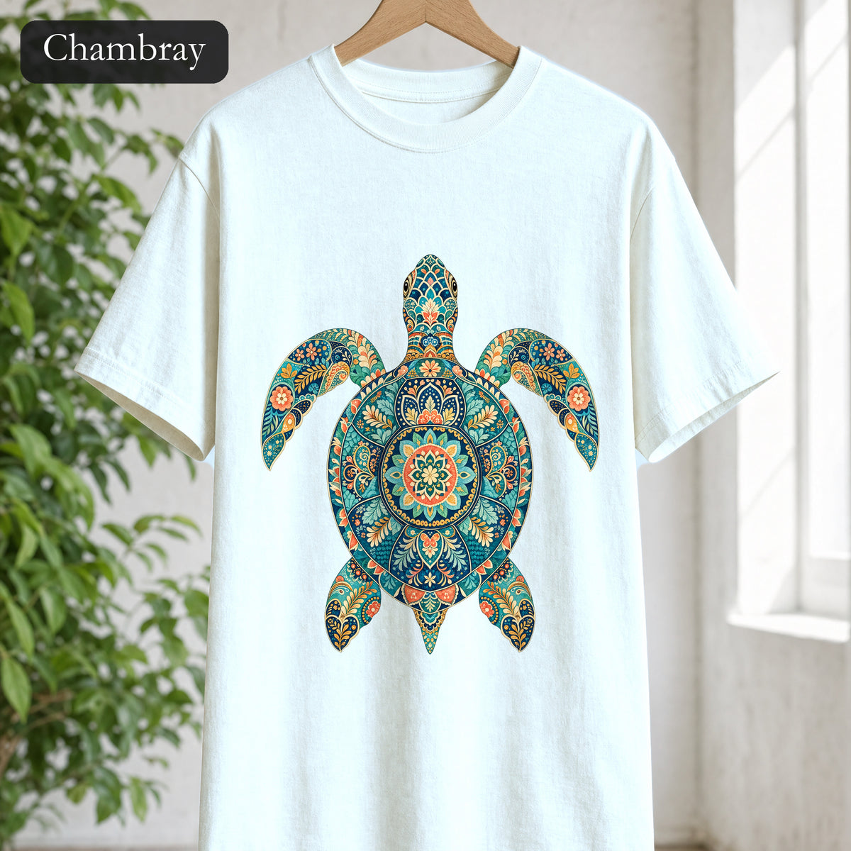 Boho Sea Turtle Shirt, Folk Art Turtle Tee, Japanese Pattern Ocean Lover Gift, Vintage Floral Turtle Sweatshirt