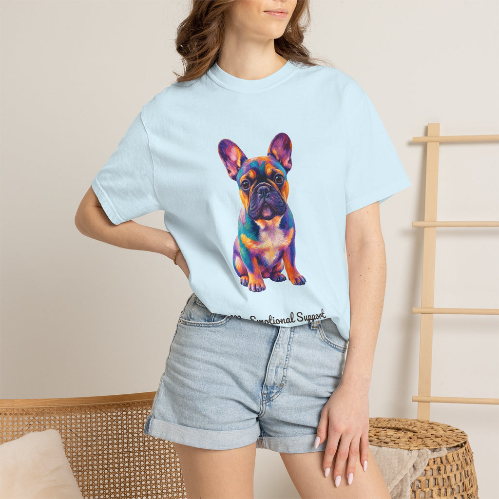 French Bulldog Shirt, My Emotional Support Human Is Offline Tee, Funny Frenchie Dog Mom Gift, Painterly Dog Lover Sweatshirt
