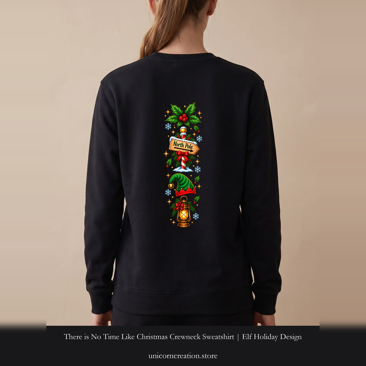 There is No Time Like Christmas Crewneck Sweatshirt | Elf Holiday Design