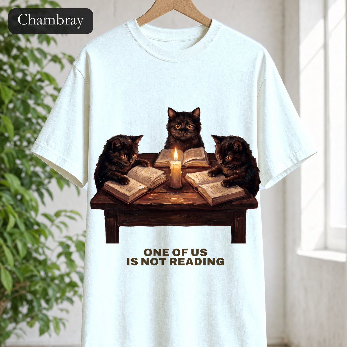 Book Club Cats Shirt, One Of Us Is Not Reading Tee, Funny Book Club Group Tee, Reader Cat Lover Gift