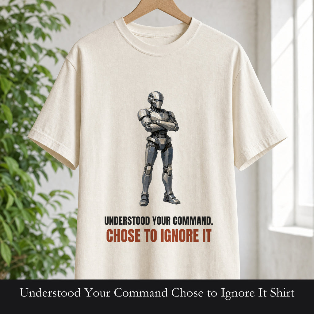 Understood Your Command Chose to Ignore It Shirt, Funny AI Robot Tee, Sarcastic Tech Programmer Gift, Sci-Fi Sweatshirt