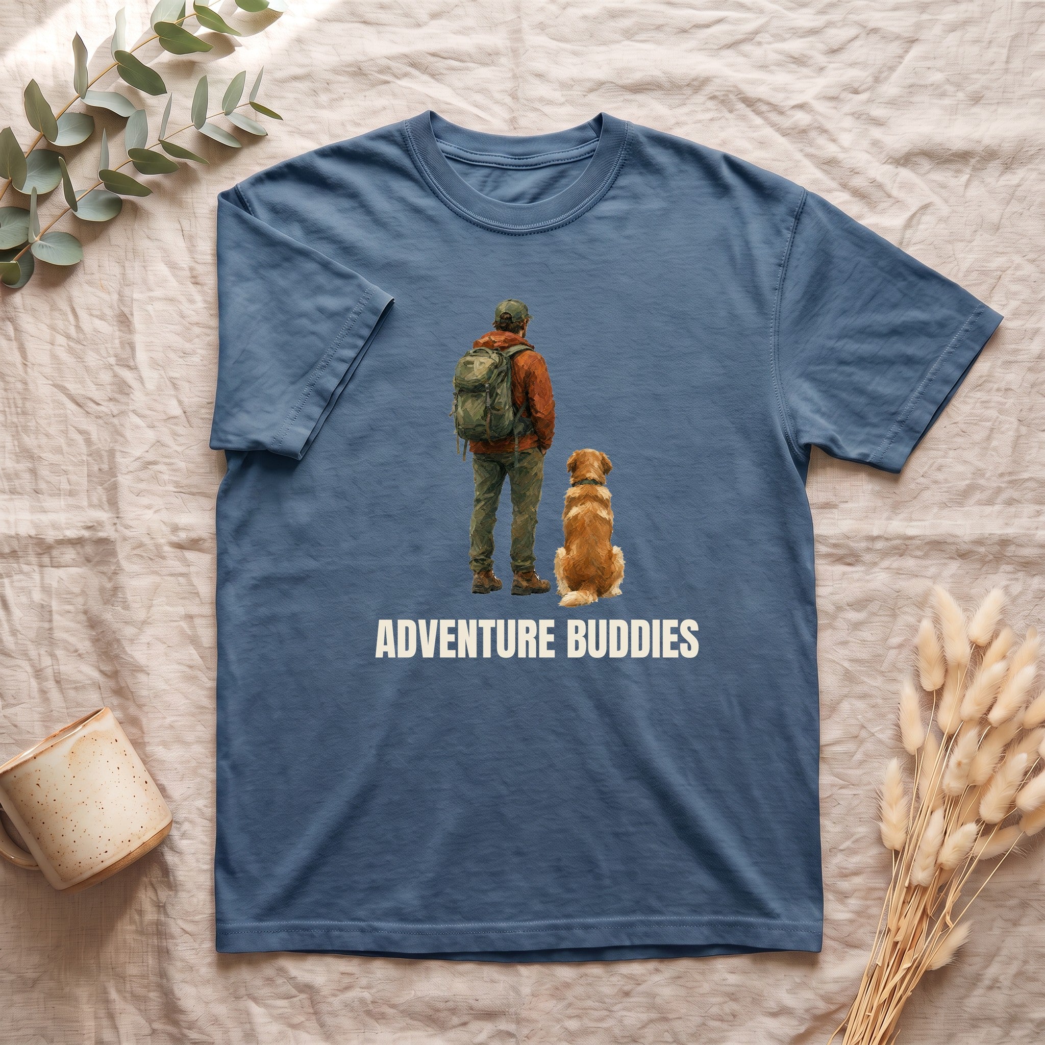 Adventure Buddies Shirt, Dog and Human Hiking Tee, Matching Dog Owner Gift, Painterly Outdoor Sweatshirt