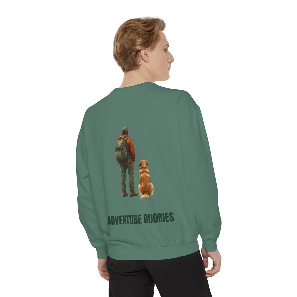 Adventure Buddies Shirt, Dog and Human Hiking Tee, Matching Dog Owner Gift, Painterly Outdoor Sweatshirt