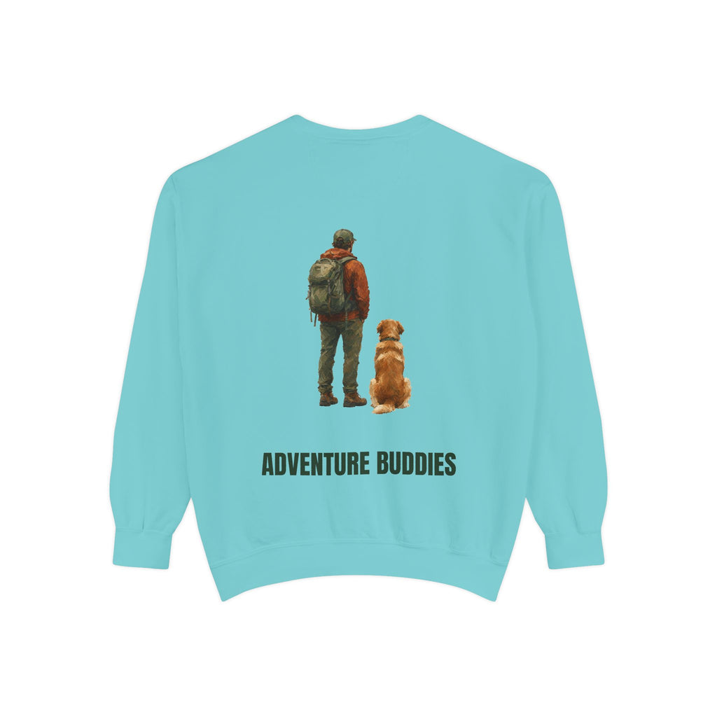 Adventure Buddies Shirt, Dog and Human Hiking Tee, Matching Dog Owner Gift, Painterly Outdoor Sweatshirt