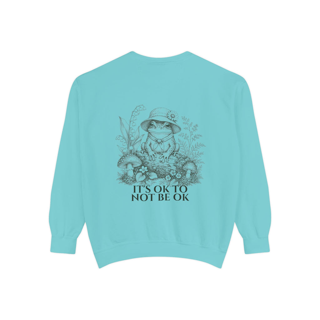 It's OK To Not Be OK Shirt, Cute Frog Mental Health Tee, Awareness Gift, Kawaii Frog Sweatshirt