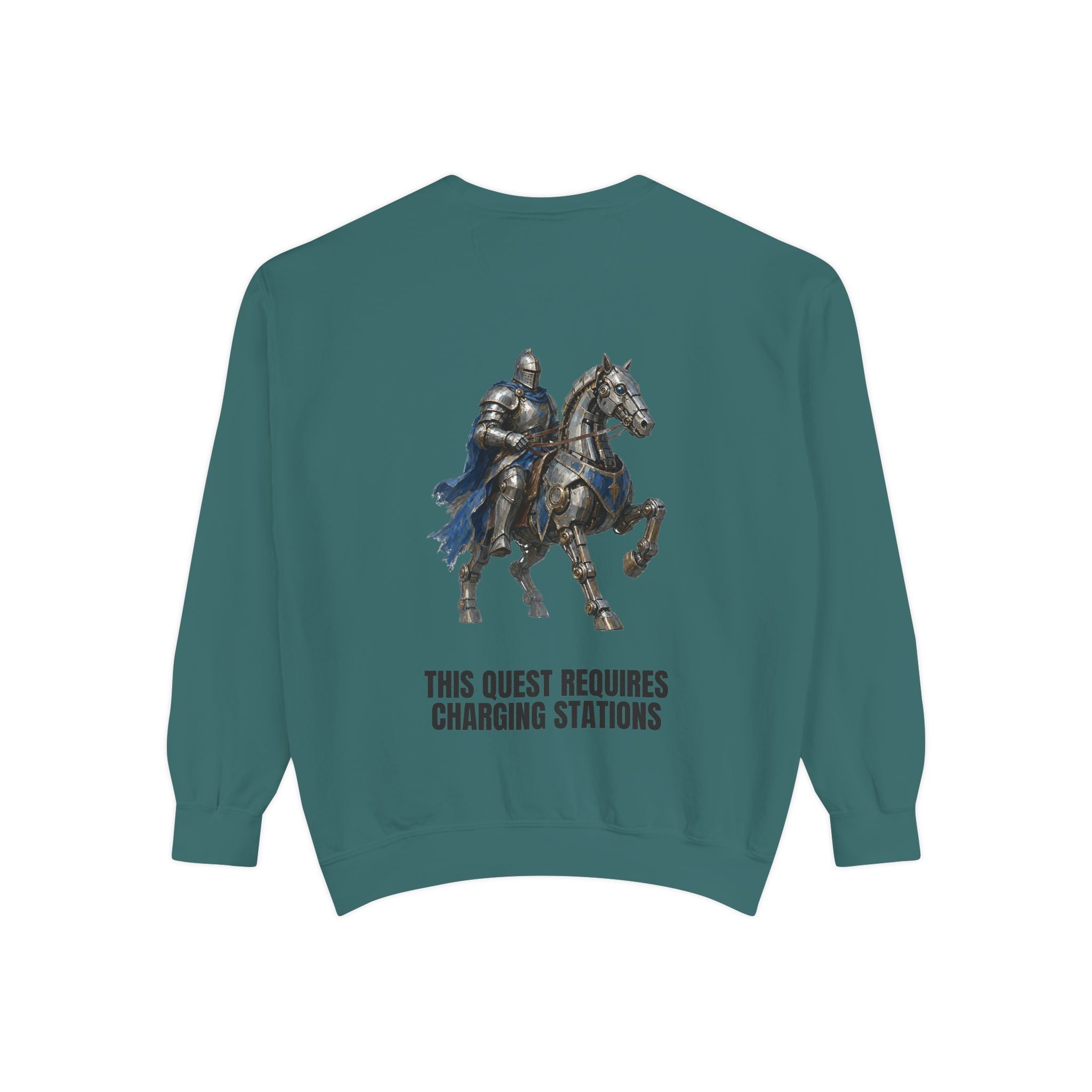 This Quest Requires Charging Stations Shirt, Knight Robot Horse Tee, Funny Gamer Tech Gift, Sci-Fi Fantasy Sweatshirt
