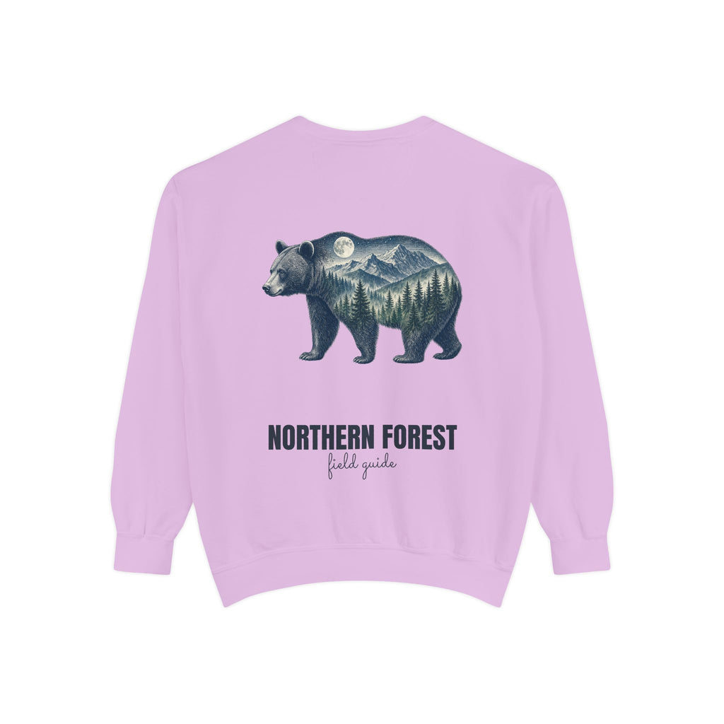 Northern Forest Field Guide Shirt, Black Bear Double Exposure Tee, Woodland Wildlife Camping Gift, Nature Lover Sweatshirt