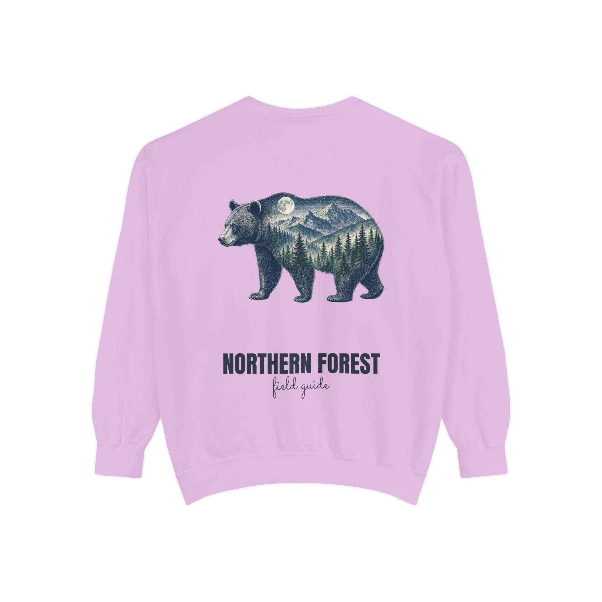 Northern Forest Field Guide Shirt, Black Bear Double Exposure Tee, Woodland Wildlife Camping Gift, Nature Lover Sweatshirt