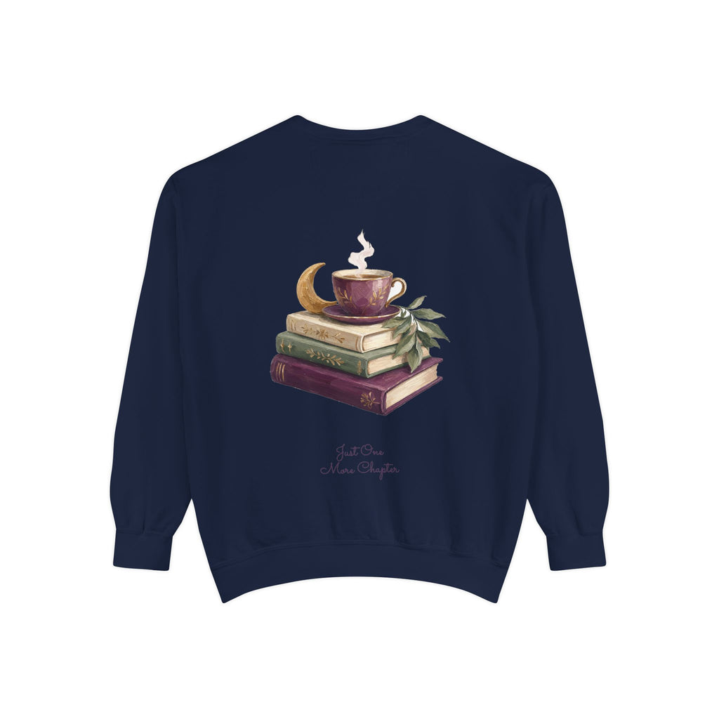 Just One More Chapter Shirt, Bookish Reader Tee, Book Lover Cozy Gift, Painterly Reading Sweatshirt